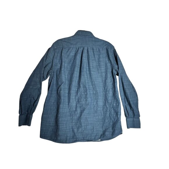 SOLARIS L/S Blue Button Down Hiking Shirt Mens Large - Picture 4 of 5